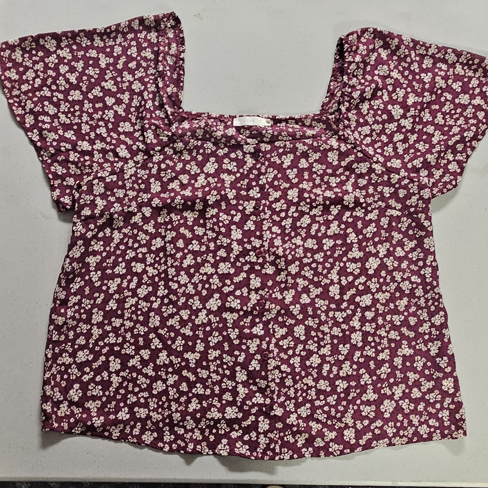 Lush Floral Maroon Top